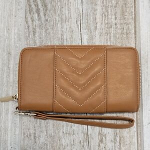 Tan Quilted Wallet/Clutch